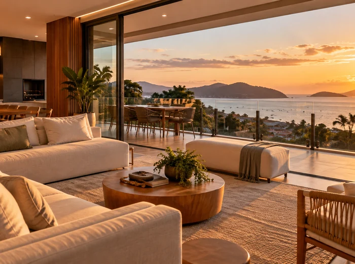 Imagem ilustrativa de apartamento com vista para o mar